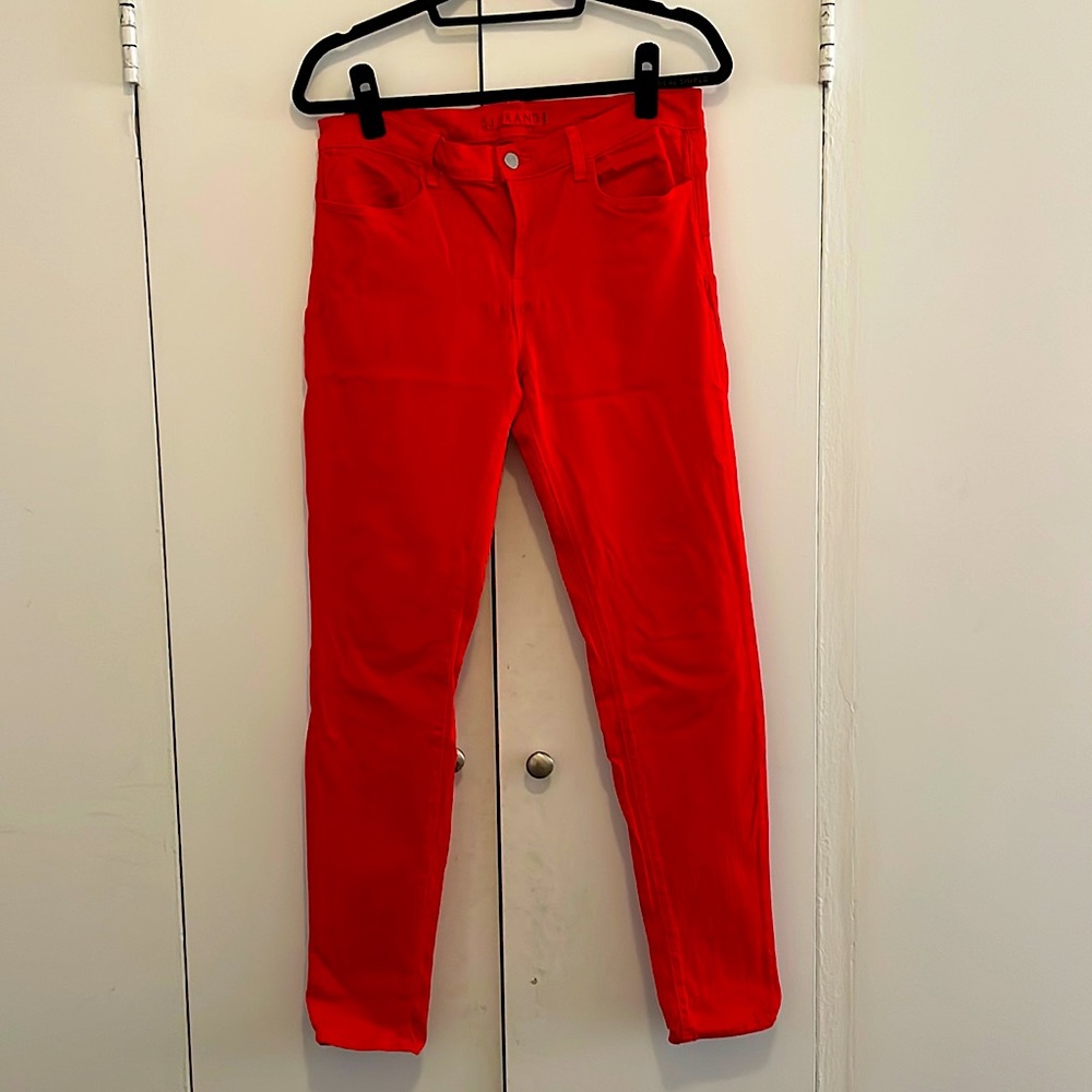 J Brand red straight leg jeans